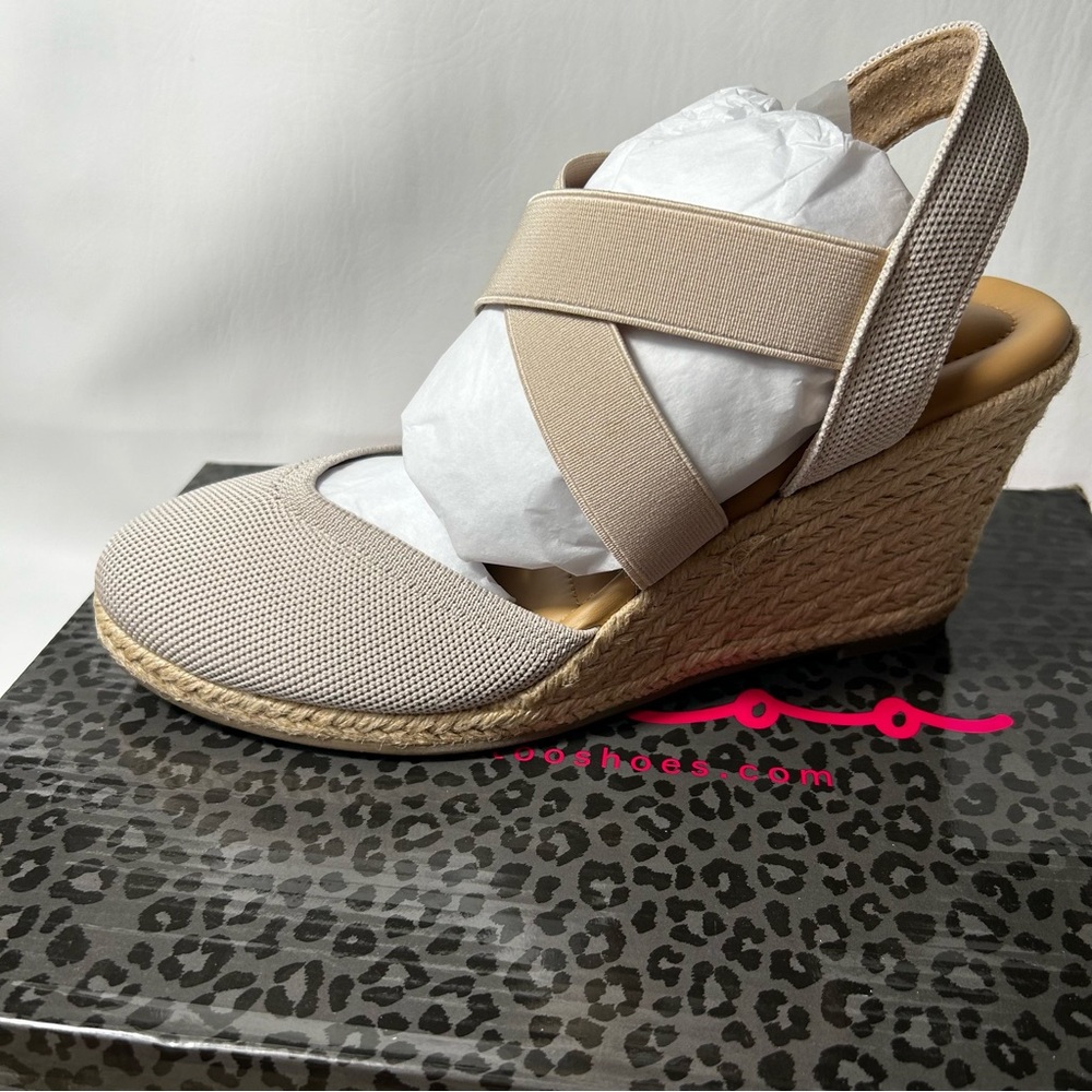 Me Too - Women's Bev Nude Sustainable Mesh Wedge Sandal - Size 9.5 M - Picture 3 of 9